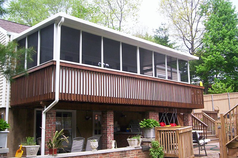 Screen room over deck